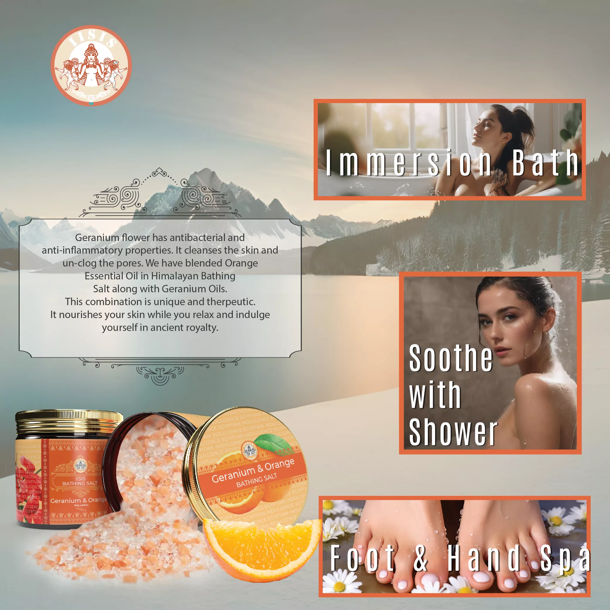 Geranium & Orange Bath Salt (250g)